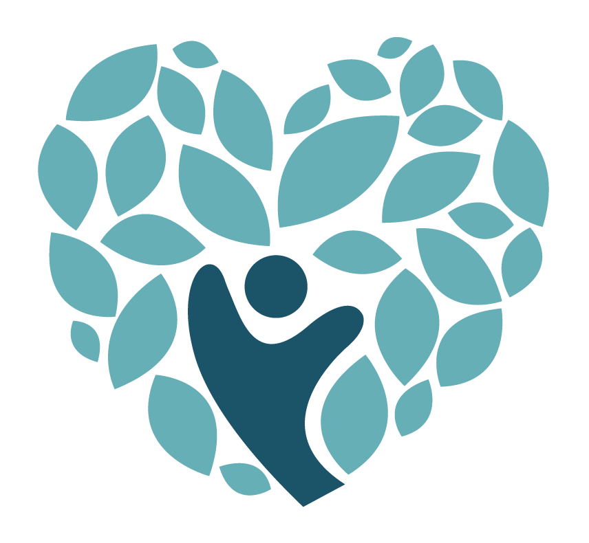 The NMVVRC Heart logo - a stylized pictogram of a person in dark teal surrounded by leaf shapes in light teal all within the larger shape of a heart. 
